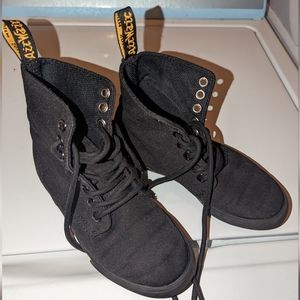 Dr. Martens Black canvas boots, size 13